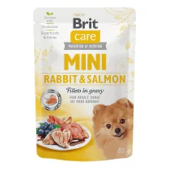 Brit Care Mini konservai su triušienos ir lašišos file mažų veislių šunims - Pet24