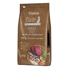 Fitmin dog Purity Adult Rice su žuvimi ir elniena, sausas maistas šunims