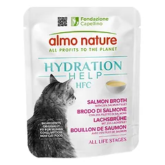Almo Nature HFC Hydration Help Cats lašišų sultinys su lašišos file, drėgnas maistas suaugusioms katėms, 50 g