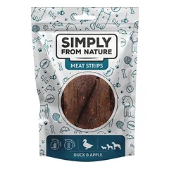 SIMPLY FROM NATURE Meat Strips Mėsos juostelės su antiena ir obuoliais šunims 80 g