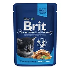 Brit Premium Cat Pouch Chicken Chunks Kitten konservai kačiukams, 100 g