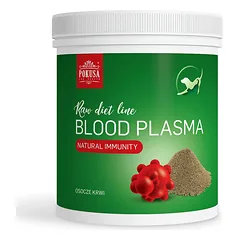 Pokusa RawDiet Blood Plasma - kiaulių kraujo plazmos milteliai, stiprinantys natūralią šunų ir kačių imuninę sistemą.