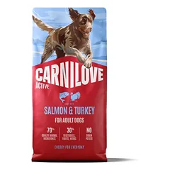 CARNILOVE ACTIVE Dog Salmon & Turkey sausas pašaras šunims 1,5kg. – 12kg.