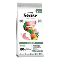 Dibaq SenseMaistas sterilizuotoms katėms INDOOR su triušiena 1,5KG