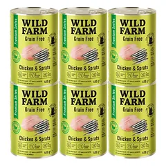 WILD FARM Premium Grain Free Chicken and Sprats 6x400g - maistas katėms be grūdų