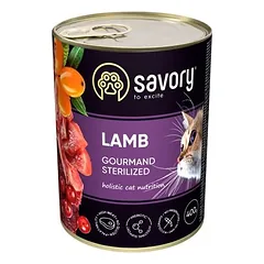 Savory drėgnas maistas sterilizuotoms katėms su ėriena, 400 - 499 g — 3 nuotrauka