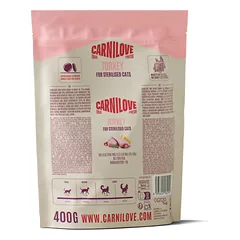CARNILOVE True Fresh Turkey Adult Cat Sterilised sausas pašaras sterilizuotoms katėms, 400 g — 2 nuotrauka