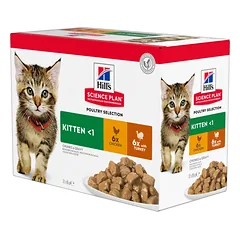 Hills Science Plan Kitten Konservuotas maistas kačiukams su vištiena/ kalakutiena 12x85g