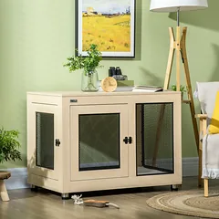 Narvas-baldas šunims iki 30 kg su 2 durelėmis ir pagalve, 94x60x71,5 cm, ąžuolo spalvos — 2 nuotrauka