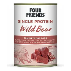 Four Friends Single Protein Wild Boar konservai suaugusiems šunims su šerniena, 400 g