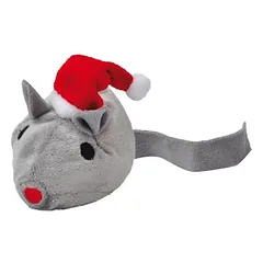 Aumüller Katzenspielkissen Baldi-Maus mit Nikolausmütze