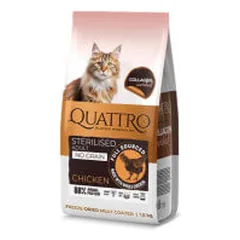 Quattro Collagen Sterilised sausas pašaras su vištiena sterilizuotoms katėms