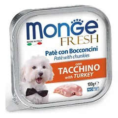 Monge Fresh paštetas šunims su kalakutienos gabalėliais 100g