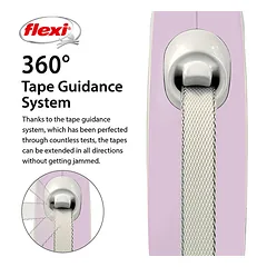 FLEXI pavadėlis šuniui New Comfort S juostinis 5m, rožinis — 4 nuotrauka
