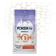 FORZA10 Monodiet Mini/Toy Adult sausas maistas šunims su arkliena ir žirniais