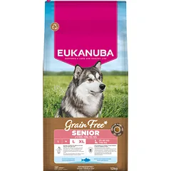 Eukanuba Senior Large Grain Free Ocean Fish sausas maistas didelių veislių šunims be grūdų su vandenyno žuvimis, 12 kg