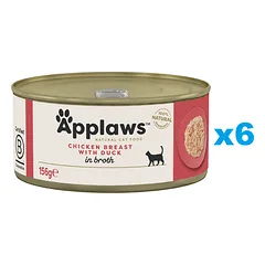 APPLAWS Cat Adult Chicken Breast with Duck in Broth pierś z kurczaka z kaczką w bulionie 6x156g