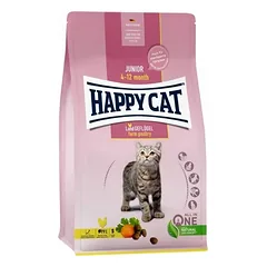 Happy Cat visavertis pašaras jaunoms katėms su paukštiena Junior LandGeflugel, 4 kg