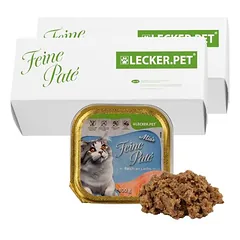 Lecker.Pet® Mia's Feine Paté Reich an Lachs Katzenfutter Nassfutter
