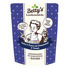 Betty's Landhausküche šviežumo maišelis, višta ir fazanas, drėgnas maistas katėms, Vištiena ir fazanas 12 x 100 g — 2 nuotrauka