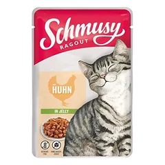 Schmusy Ragout Pouch drėgnas maistas katėms 22x100 g, Huhn in Jelly — 5 nuotrauka