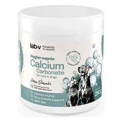 Lab-v Kalcio karbonatas - natūralus kalcio šaltinis šunims ir katėms 250 g