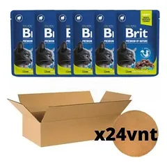 Brit Premium konservai katėms maiš. Lamb for Sterilised 100g. x 24vnt.