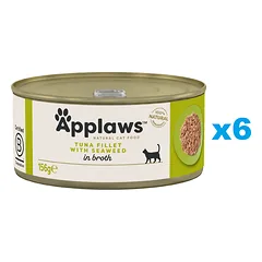 APPLAWS Cat Adult Tuna with Seaweed in Broth tunas su jūros dumbliais sultinyje 6x156 g