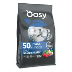 Oasy Grain Free Adult Medium/Large sausas pašaras su tunu didesnių veislių šunims - Zoobaze