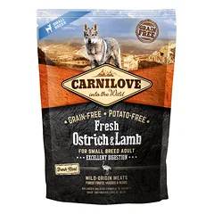 Carnilove Fresh Ostrich & Lamb for small breed bekaršunė sausa maisto smulkių veislių šunims su stručiu ir ėriena, 1.5 kg