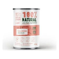 Prefera Fresh Farm Smooth Pate Salmon & Fish visavertis drėgnas maistas šunims su lašiša ir žuvimi, 400 g