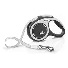 FLEXI Comfort Tape baltas/juodas pavadėlis S-5m iki 15kg