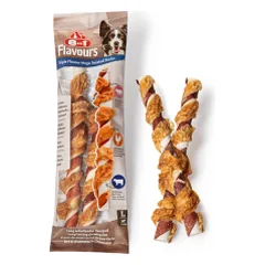 8in1 Flavours Mega Twisted Sticks trigubo skonio skanėstas šunims, 140 g