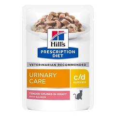 HILL'S Prescription Diet Feline C/D Multicare Urinary care su lašiša 12x85g