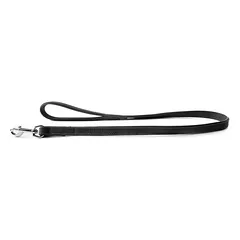 Das Lederband Hundeleine Boston schwarz/schwarz