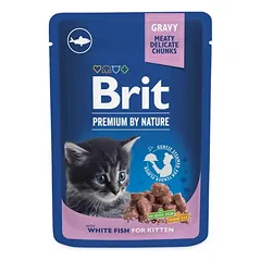 Brit Premium Cat Pouch White Fish Kitten 100 g parduotuvėje alphazoo.lt
