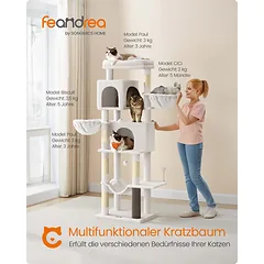 Katės draskyklė su dviem guoliais ir nameliais, 175 cm — 2 nuotrauka