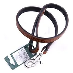 Hunter kroko reguliuojamas pavadėlis, krokodilo oda, rudas/vidus juodas, 13 mm, 200 cm
