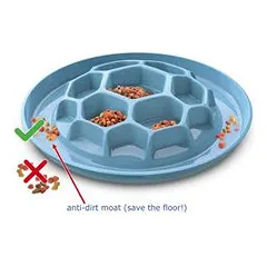 Georplast Slow Food Honey plastmasinis dubenėlis lėtam maisto ėdimui, su neslystančiu pagrindu, 32x32x6 cm