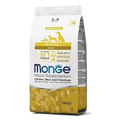 MONGE Adult sausas pašaras suaugusiems šunims su vištiena, ryžiais ir bulvėmis, 12 kg