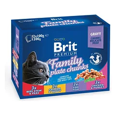 BRIT Premium Cat Family Plate konservų rinkinys 12x100 g