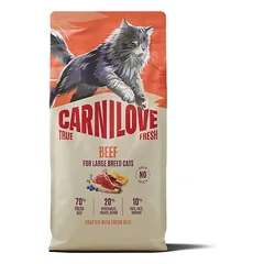 CARNILOVE True Fresh Cat Beef Adult Large Breeds 2 x 6 kg – sausas pašaras su šviežia jautiena suaugusioms didelių veislių katėms