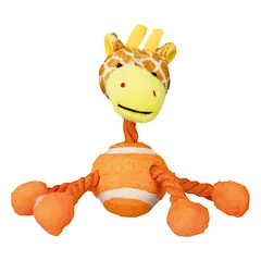 Trixie Animal With Rope And Tennis Ball žaislas šunims su virve ir teniso kamuoliuku, 16 cm — 4 nuotrauka