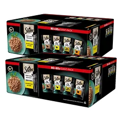 SHEBA paketėliai 160x85g Delicacy Paukštienos skonio - drėgnas kačių maistas, su želė, su antiena, su vištiena, su paukštiena, su kalakutiena