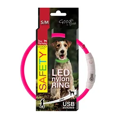 Šviečiantis Antkaklis Šunims LED, Reguliuojamas, 45cm/65cm (rožinis)
