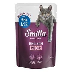 Smilla Indoor drėgnas maistas katėms, kąsneliai su daržovėmis, maišeliai — 2 nuotrauka