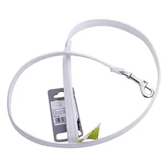 Hunter modern art pavadėlė, dirbtinė oda, su nikeliuota apdaila, balta, 13 mm, 110 cm