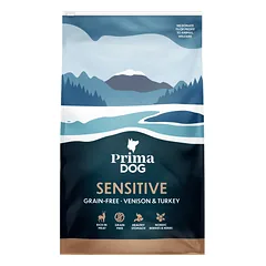 PrimaDog Adult Venison & Turkey begrūdis sausas maistas jautriems šunims su elniena ir kalakutiena, 3 kg