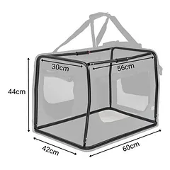 Lionto tekstilinė transportavimo dėžė šunims, juoda, B 52 x T 70 x H 50 cm — 5 nuotrauka