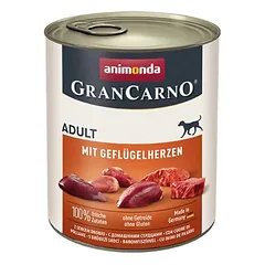 GranCarno konservai šunims su paukštienos širdelėmis, 800g — 2 nuotrauka